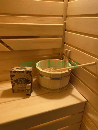 Купить Финская сауна одноместная угловая «comfort» из липы с электрической печью — Королёв	